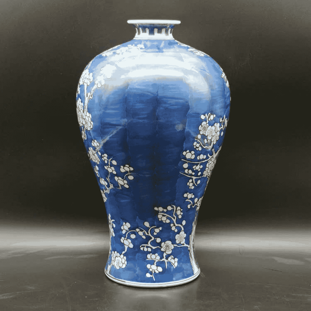 Bình gốm hoa mai xanh cổ điển BKCEVN-9144