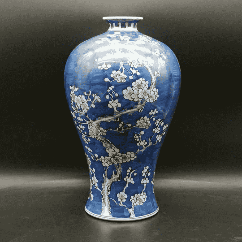 Bình gốm hoa mai xanh cổ điển BKCEVN-9144