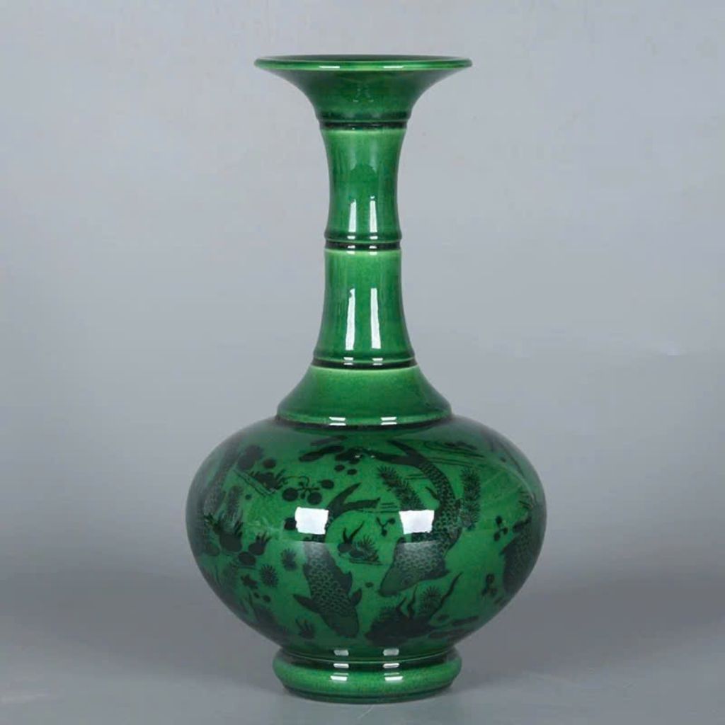 Bình gốm lục ngọc men rạn BKCECN-9166