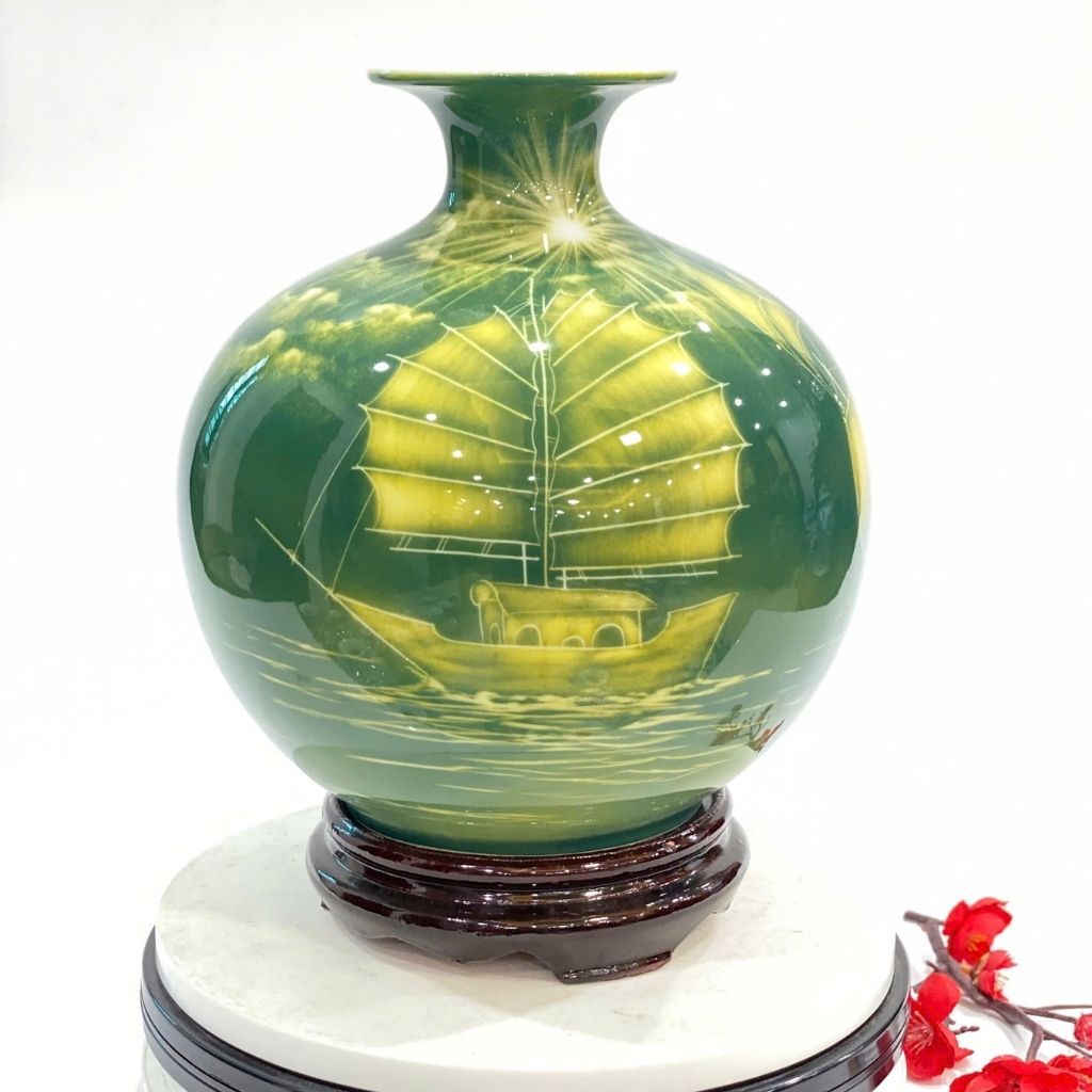 Bình hút lộc vẽ tay thuận buồm xuôi BKCEVN-9182