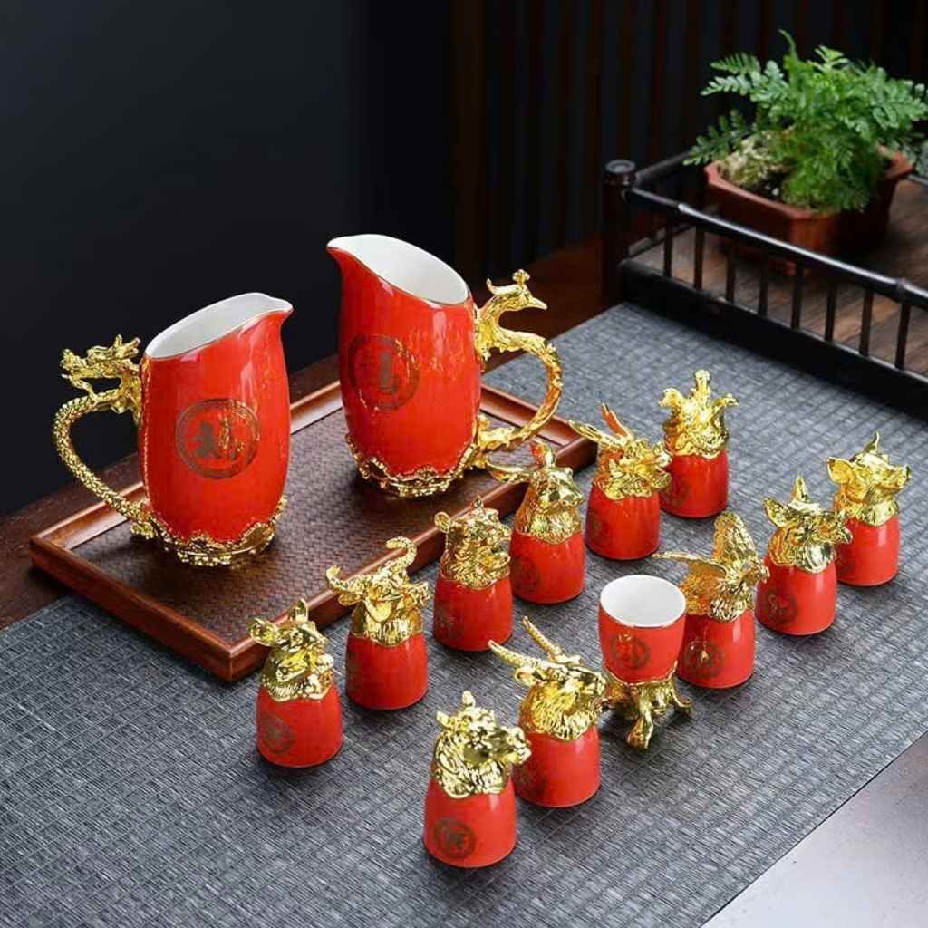Bộ Rót Rượu 12 Con Giáp BKCECN-9193