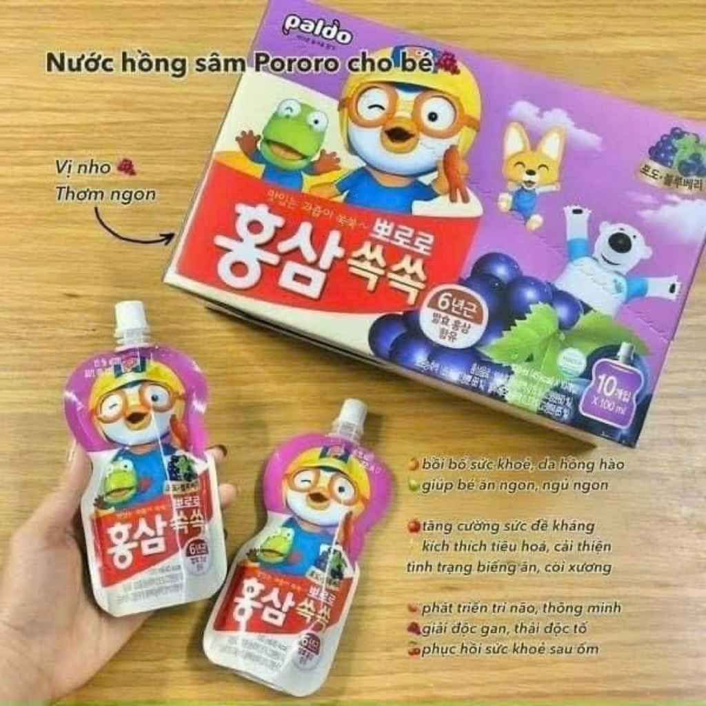 NƯỚC HỒNG SÂM TRÁI CÂY PALDO PORORO BKHEKR-9110