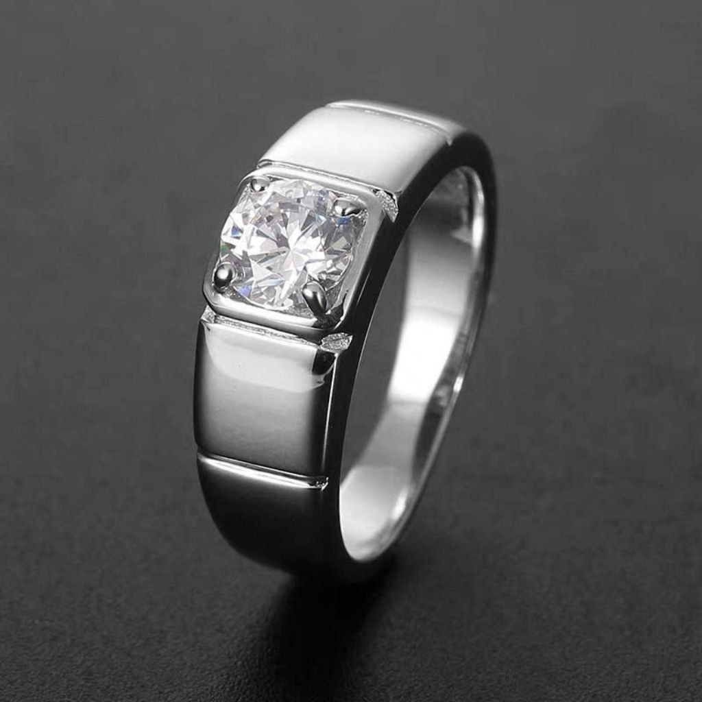 Nhẫn moisanite nam cao cấp cá tính BKSTCN-9144