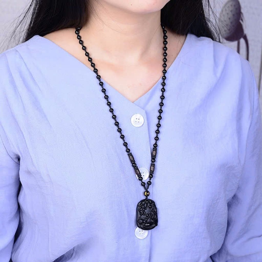 Móc khóa đá đen Tam Hợp BKSTCN-9158