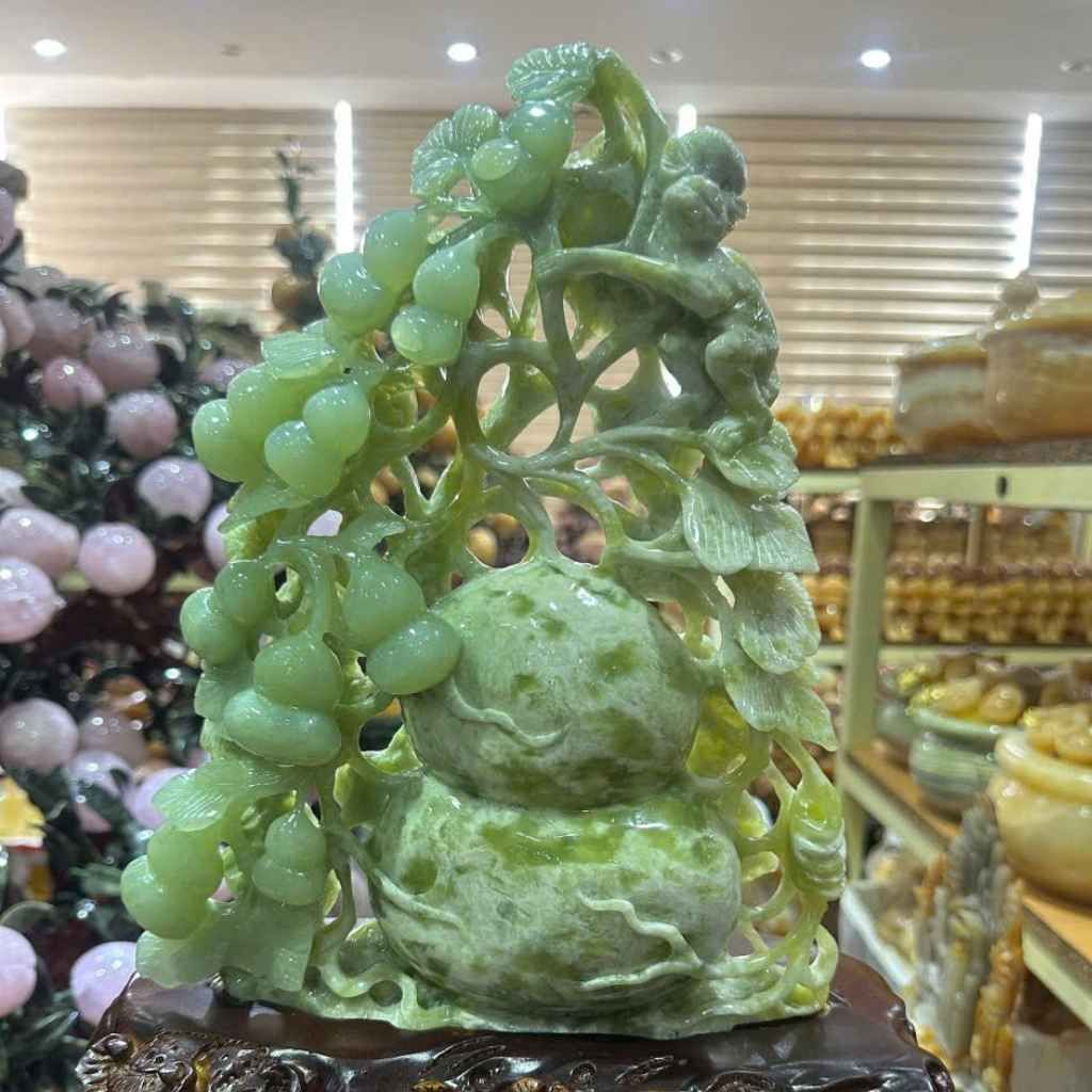 Hồ lô phú quý ngọc sepentin BKSTVN-9069