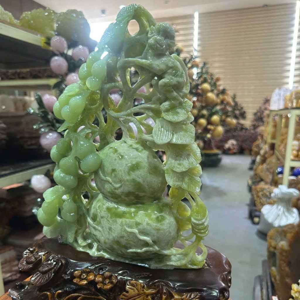 Hồ lô phú quý ngọc sepentin BKSTVN-9069