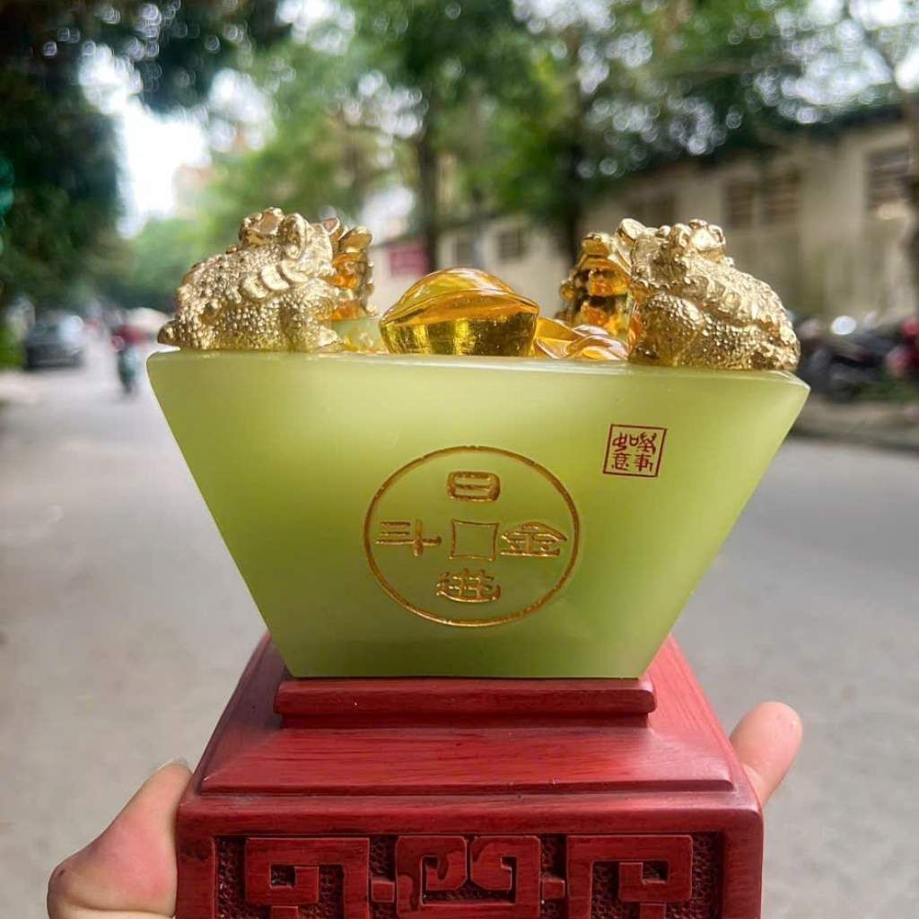 Bát tụ bảo đá ngọc serpentine BKSTVN-9073