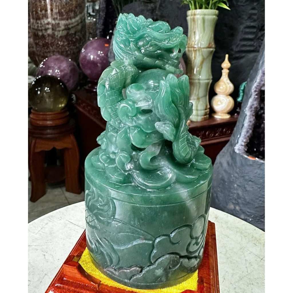 Ấn rồng thạch anh xanh BKSTVN-9121