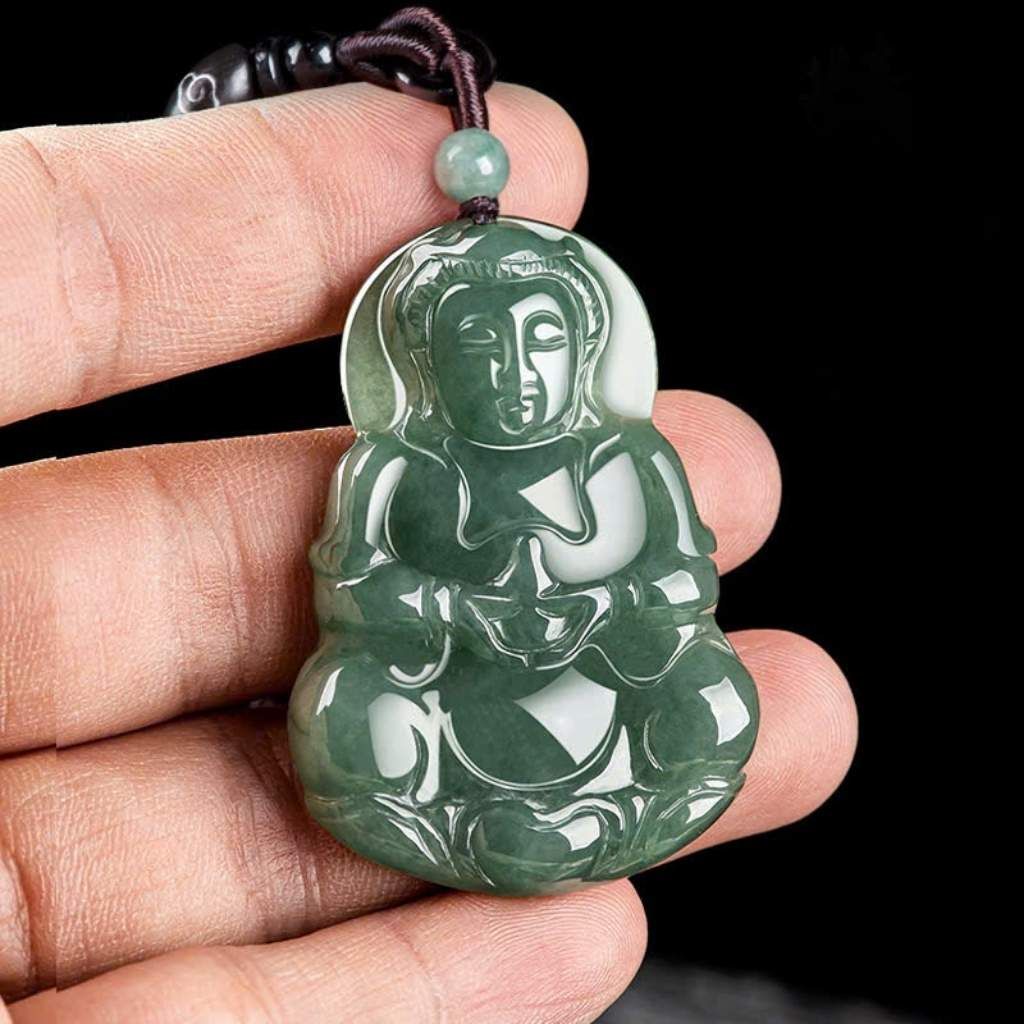 Mặt dây Quan Âm Ngọc A tự nhiên BKSTCN-9122