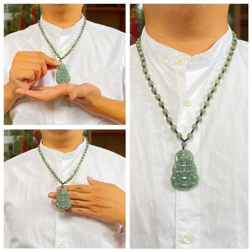 MẶT DÂY QUAN ÂM NGỌC XANH ĐẬM BKSTCN-9123