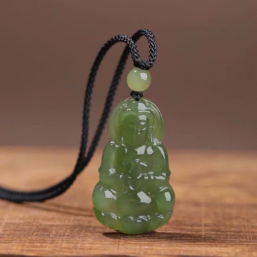 Dây chuyền Quan Âm ngọc tự nhiên BKSTCN-9125