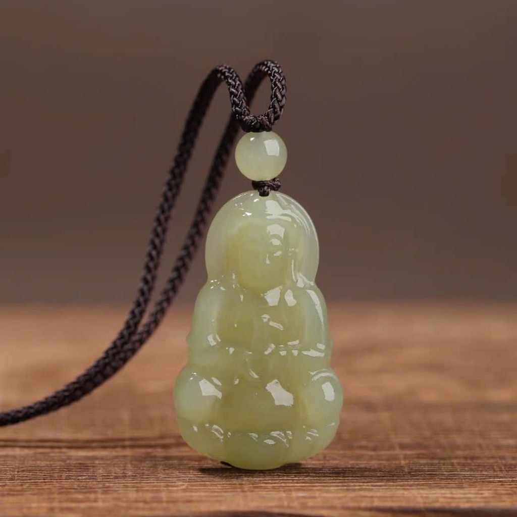 Dây chuyền Quan Âm ngọc tự nhiên BKSTCN-9125