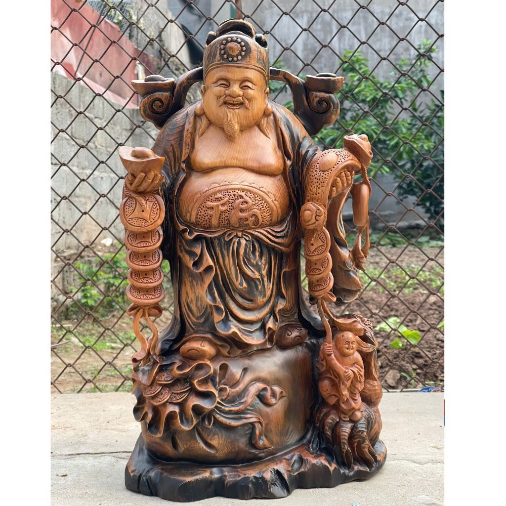 Thần tài gỗ ngọc am BKWOVN-9072