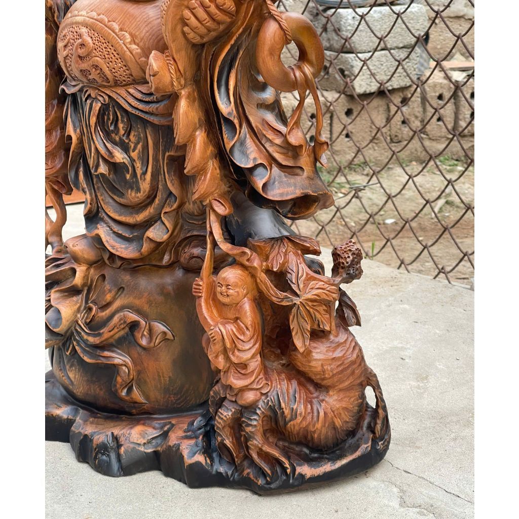 Thần tài gỗ ngọc am BKWOVN-9072