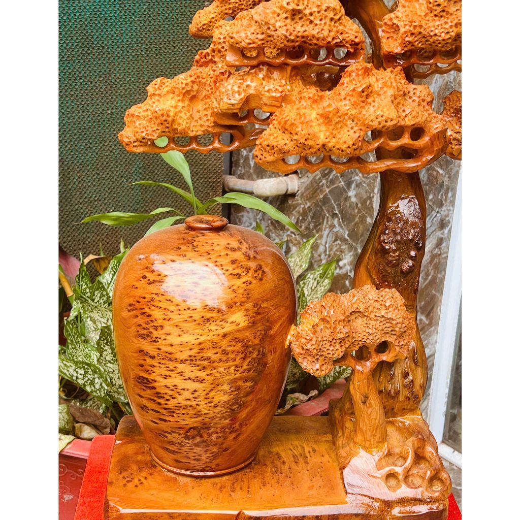 Bình tùng bonsai gỗ nu ngọc am BKWOVN-9075