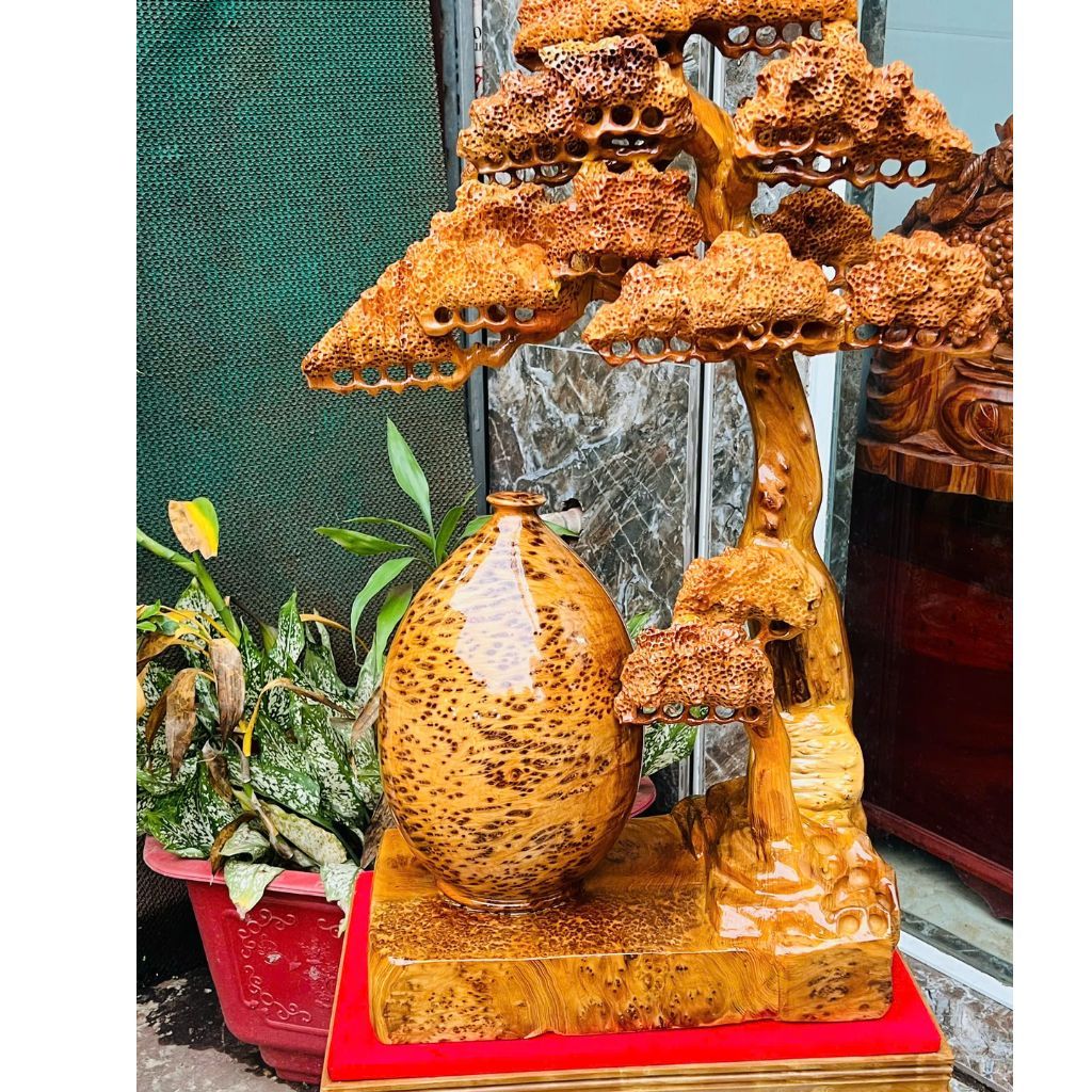 Bình tùng bonsai gỗ nu ngọc am BKWOVN-9076
