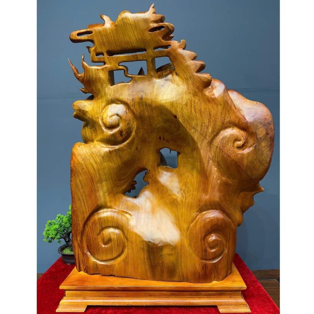 Ngũ Ngư Hoá Long gỗ hương ta BKWOVN-9175
