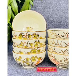 Bộ bát khắc họa tiết siêu đẹp