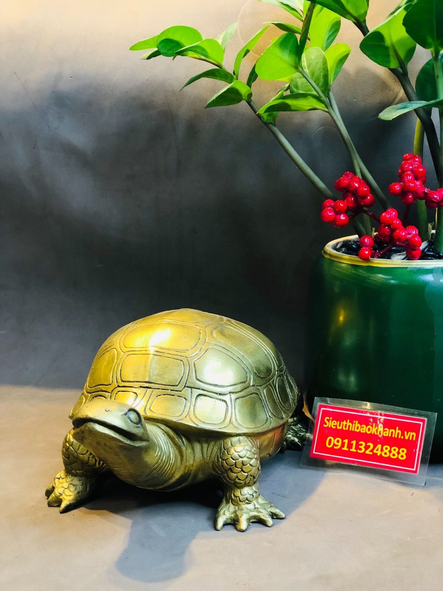Tượng Rùa Bằng Đồng Vàng Thiết Kế Độc Đáo