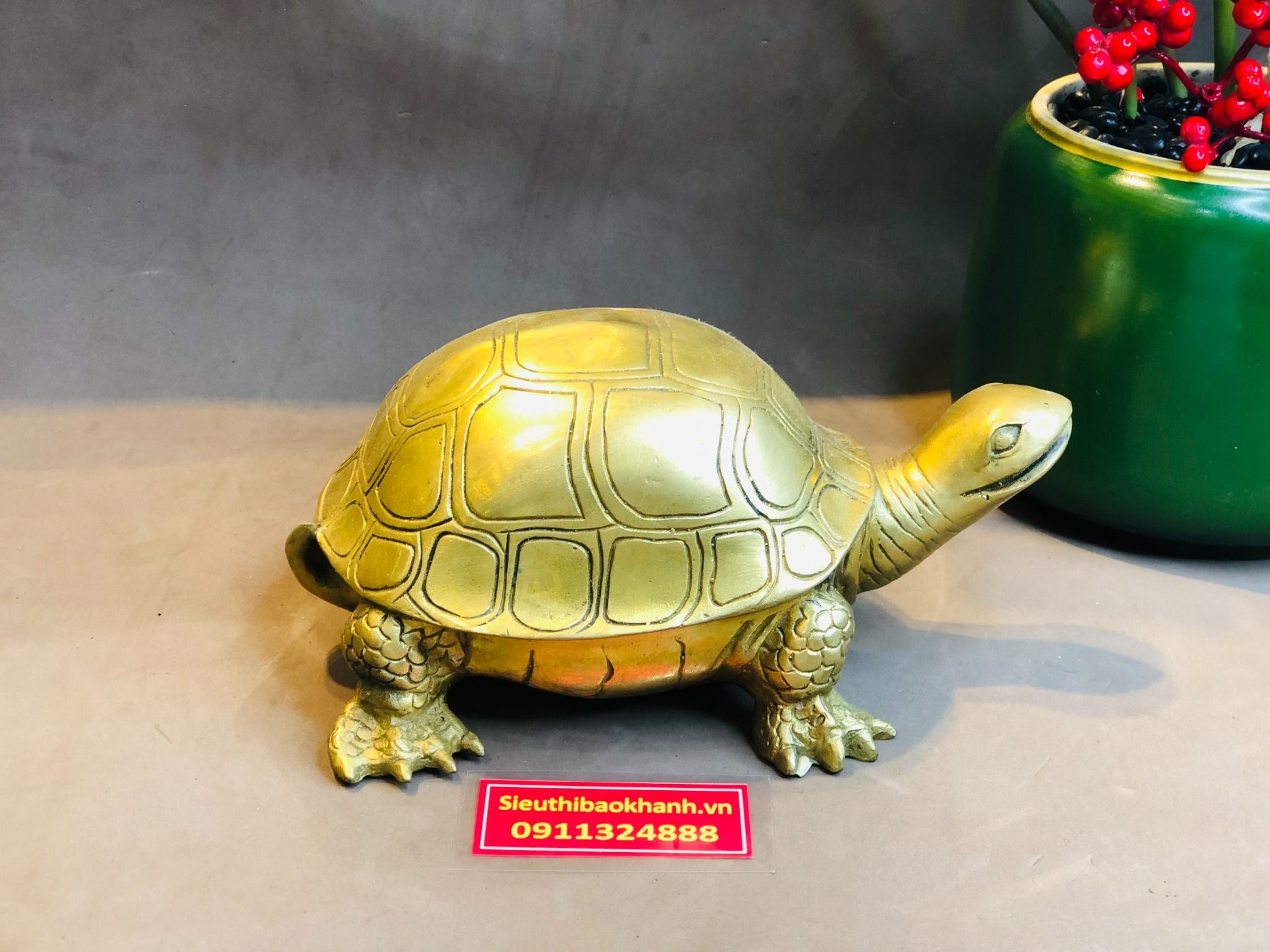 Tượng Rùa Bằng Đồng Vàng Thiết Kế Độc Đáo