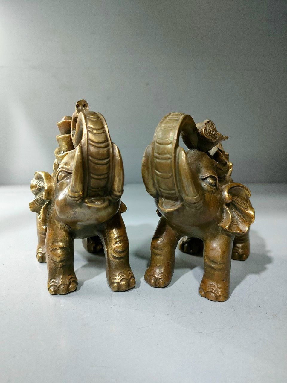 Đôi Tượng Voi Tài Phúc Phong Thuỷ Bằng Đồng Thau
