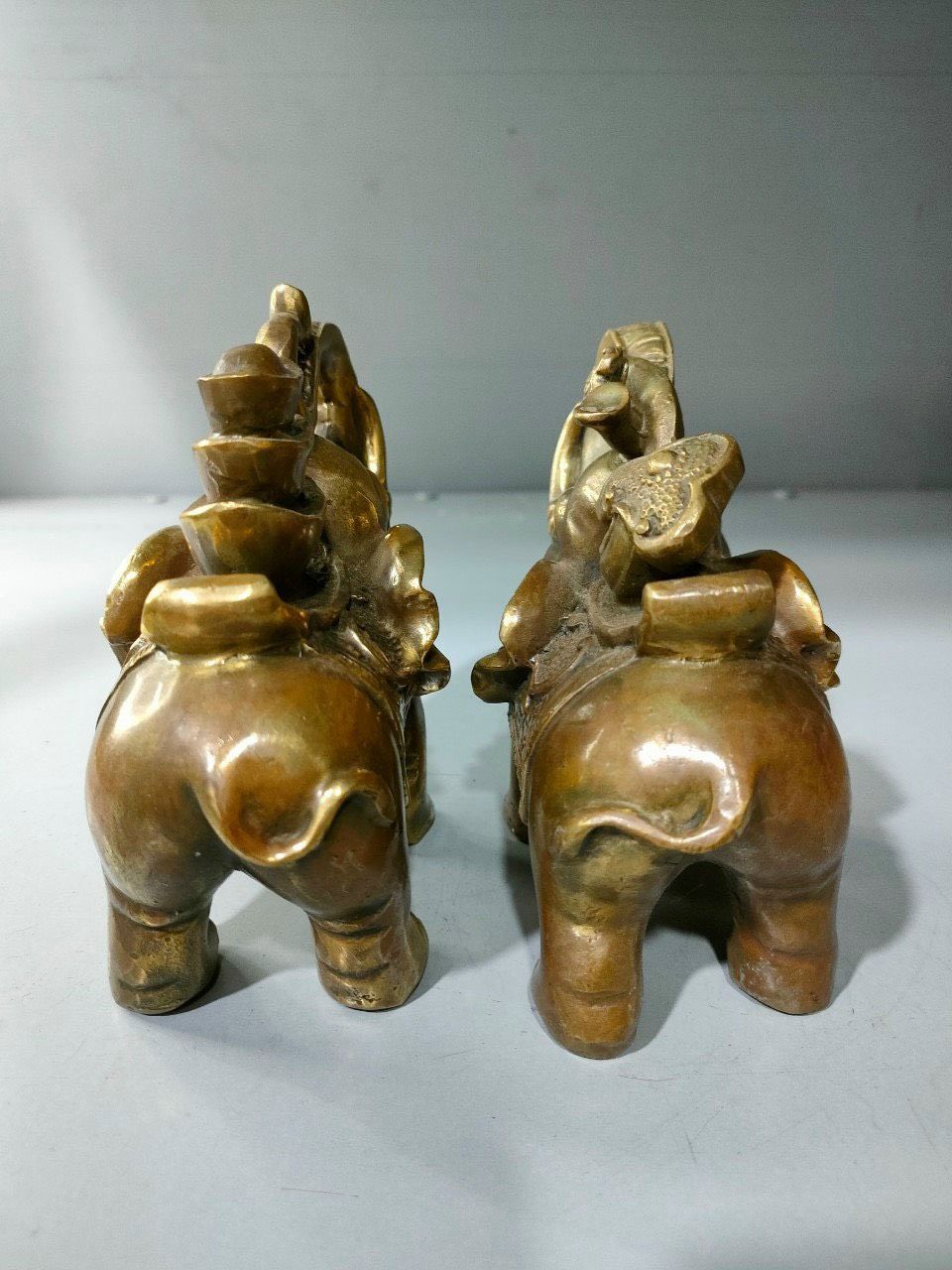Đôi Tượng Voi Tài Phúc Phong Thuỷ Bằng Đồng Thau