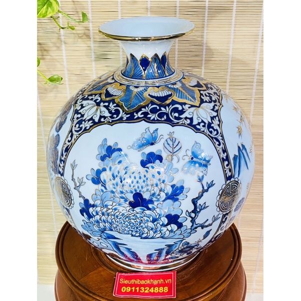 Bình gốm Bát Tràng tứ quý cực đẹp cao 40 cm