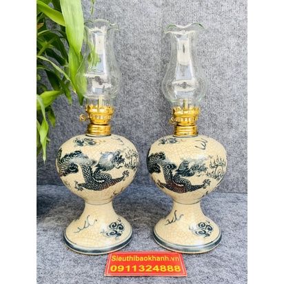 Cặp chân đèn gốm sứ hoa tiết phượng hoàng cao cấp - Siêu thị Bảo Khánh