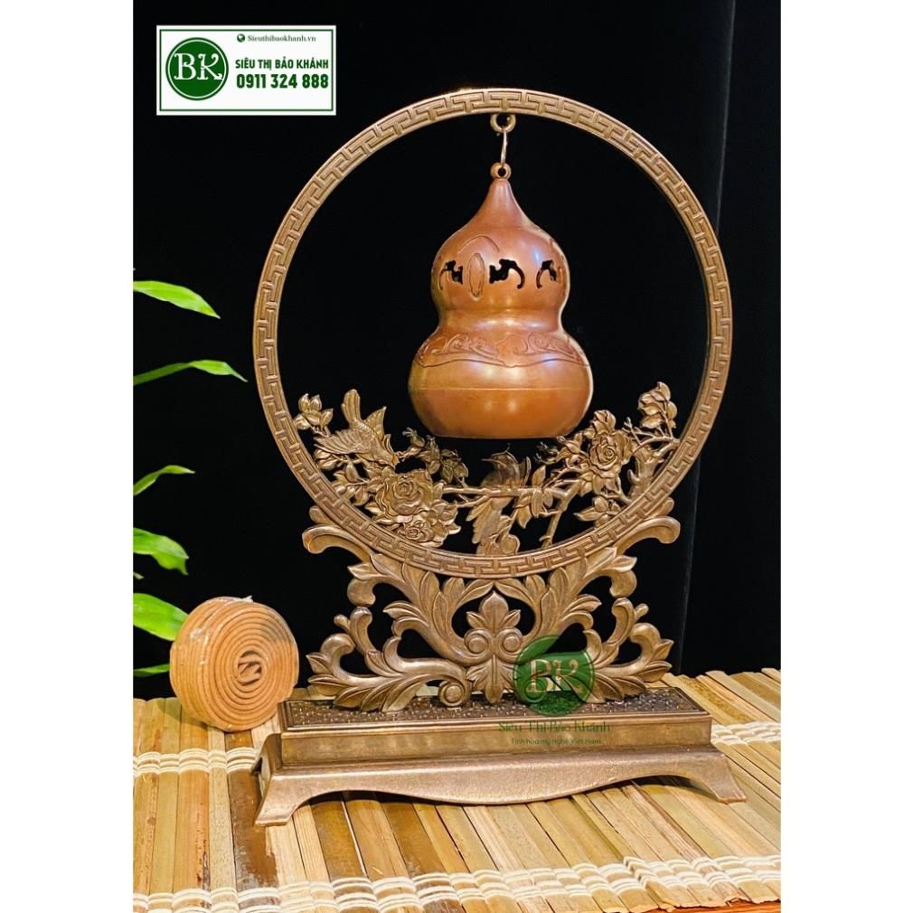 Xông trầm hương đồng quà tặng,đồ trang trí cao cấp 25cm