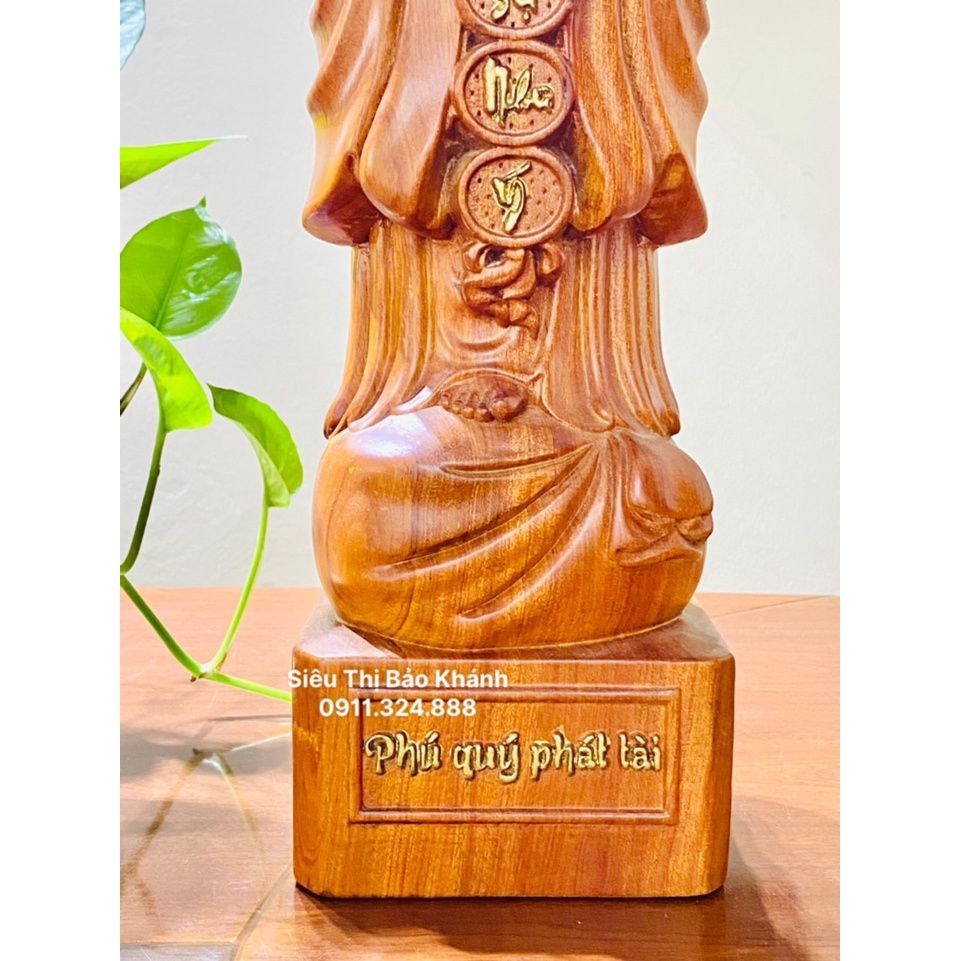 Di Lặc chúc phúc Đế Phú Quý Phát Tài gỗ hương