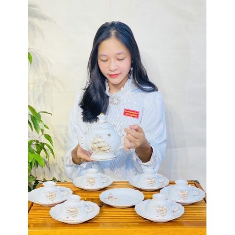 Bộ ấm chén thuận buồm xuôi gió vẽ vàng - Siêu thị Bảo Khánh