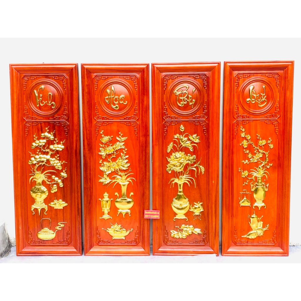 Tranh gỗ tứ quý