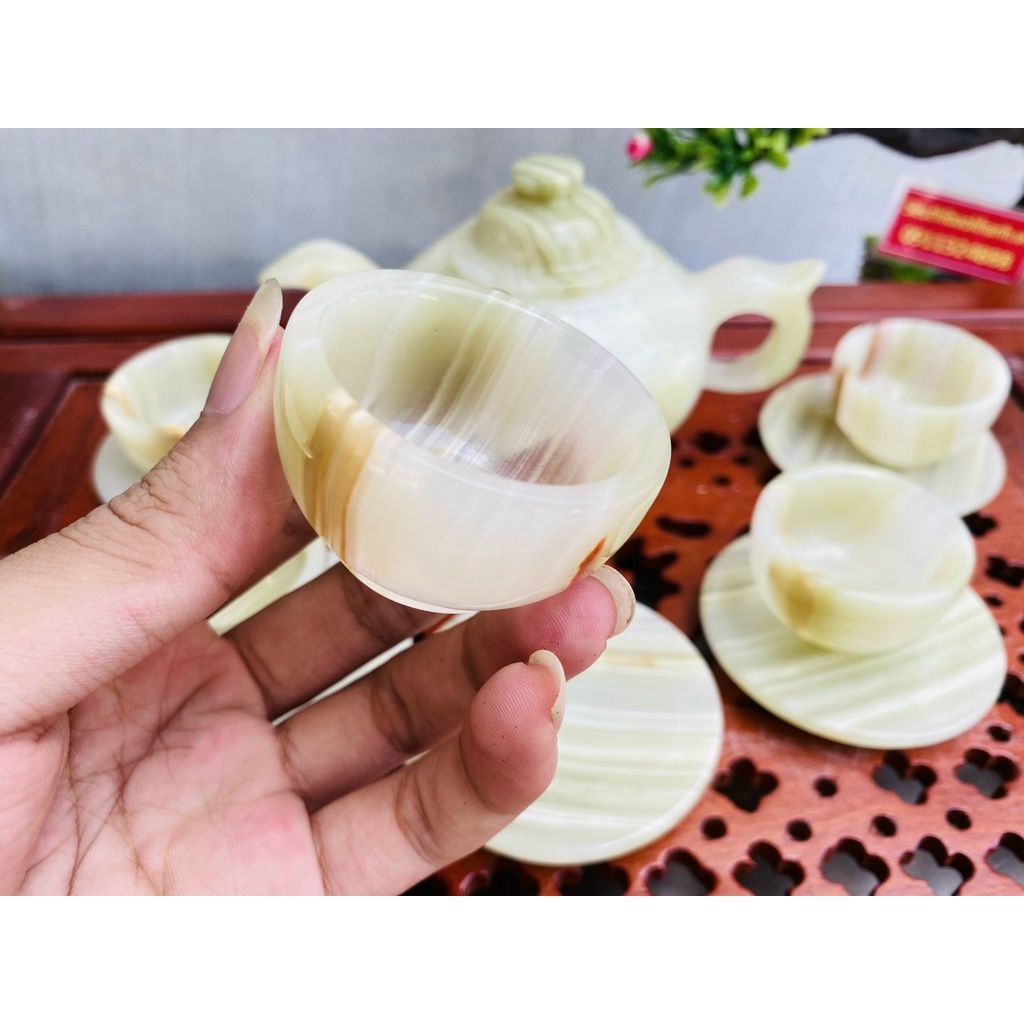 Bộ ấm chén pha trà bằng đá cao cấp