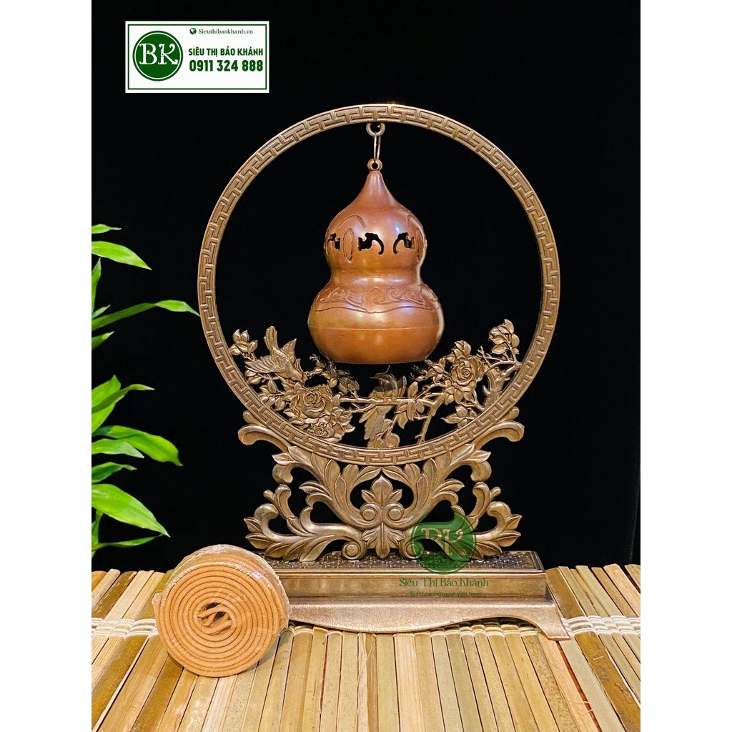 Xông trầm hương đồng quà tặng,đồ trang trí cao cấp 25cm