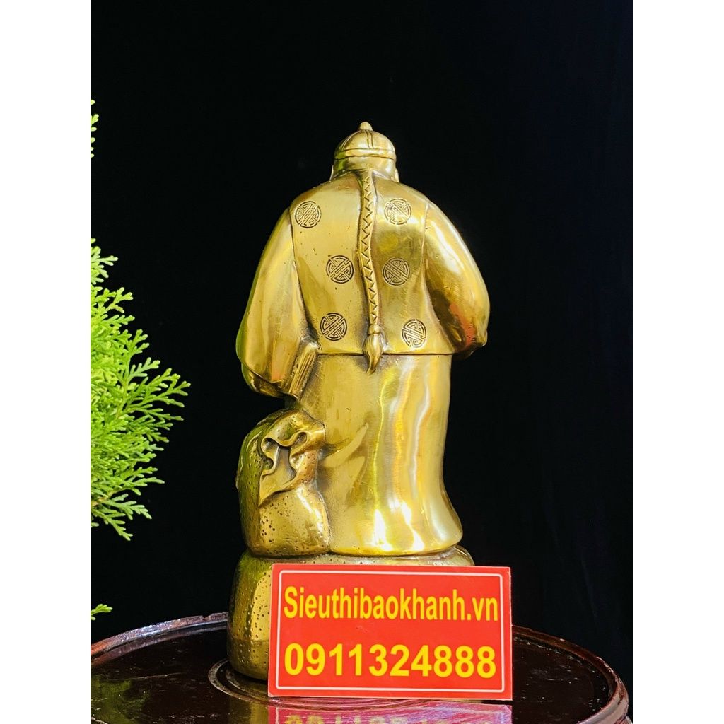  Tượng Quản Gia phong thủy,chiêu tài chất liệu Đồng cao cấp 16cm 