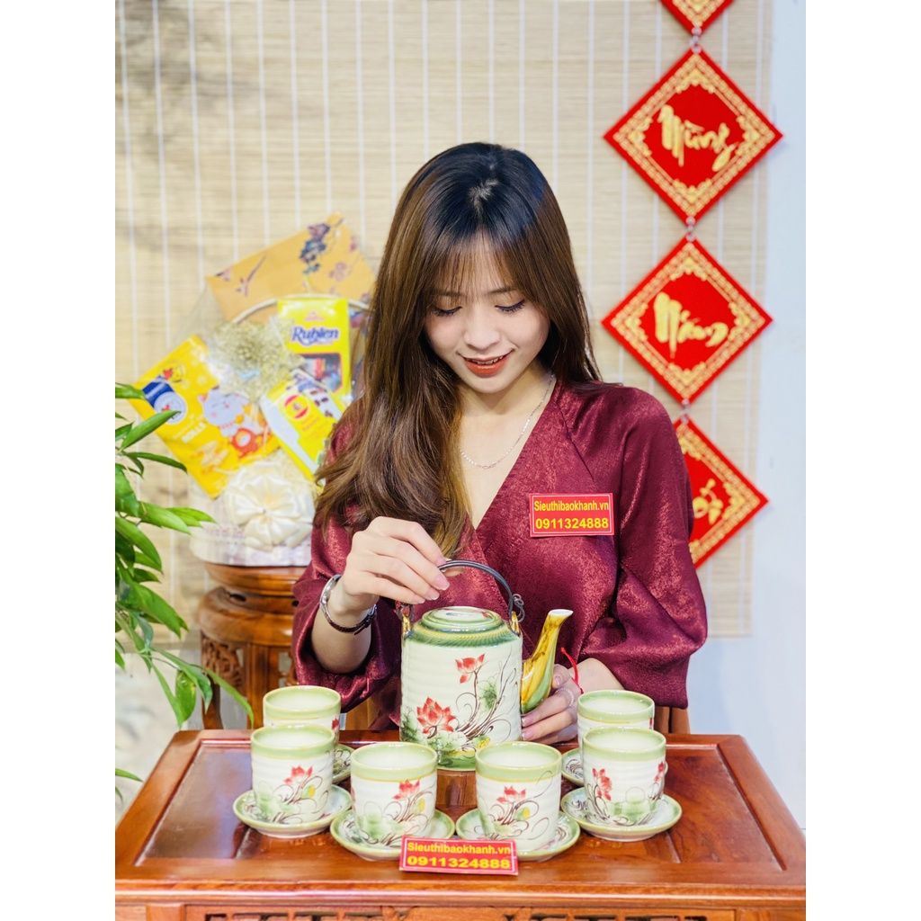 Ấm Tích pha trà,ủ trà đẹp chính hãng Bát Tràng