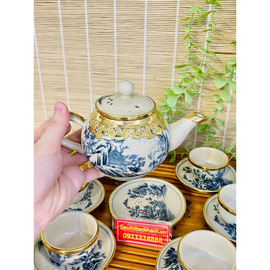 Bộ ấm chén bọc đồng