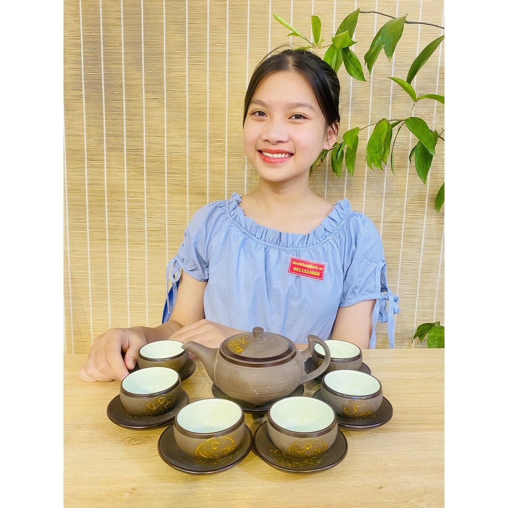 Bộ ấm pha trà hoa sen