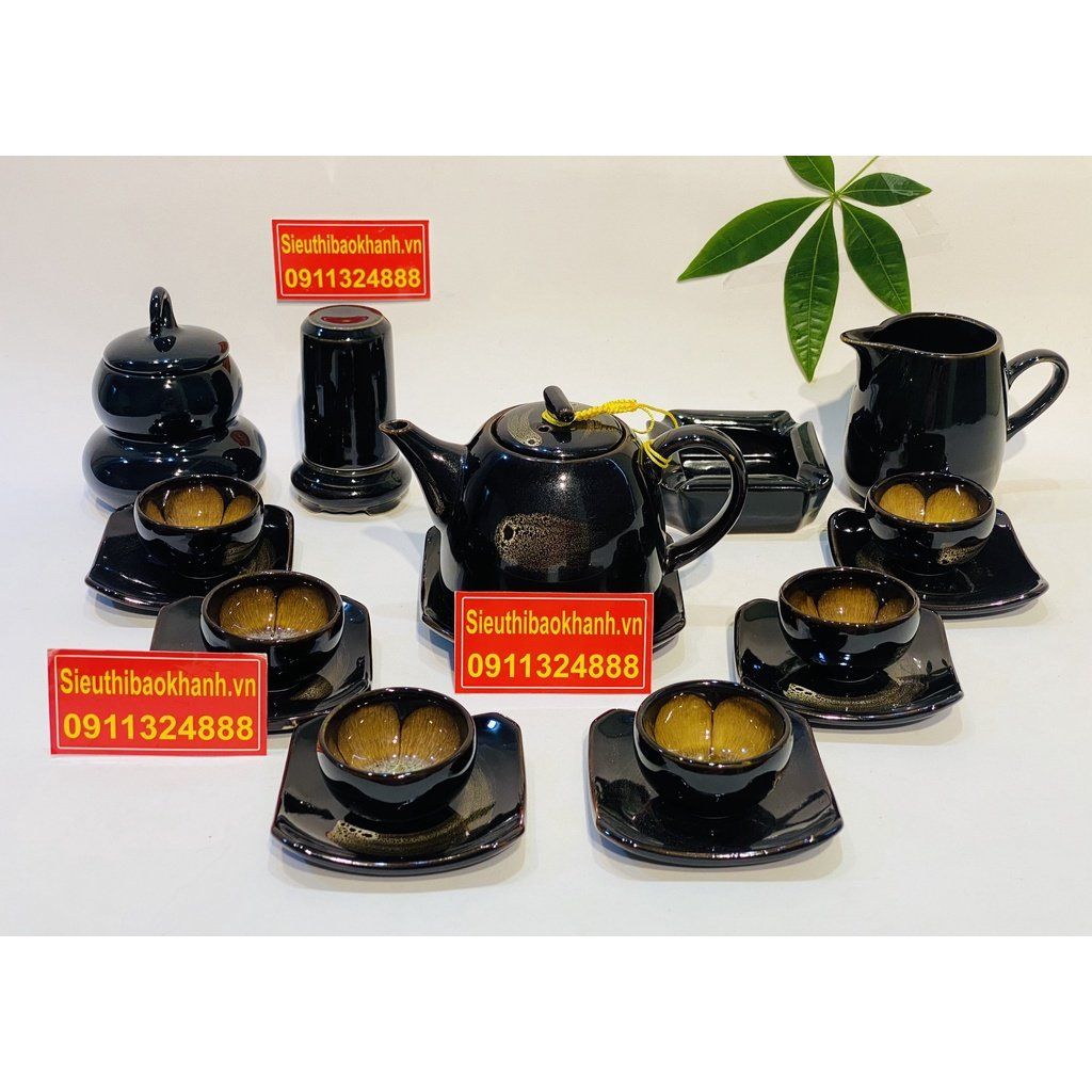 Bộ ấm chén Bát Tràng men hoả biến BKCE-002520VN-0010