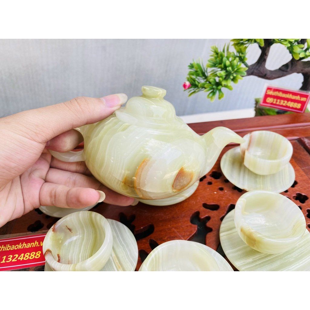 Bộ ấm chén pha trà bằng đá cao cấp
