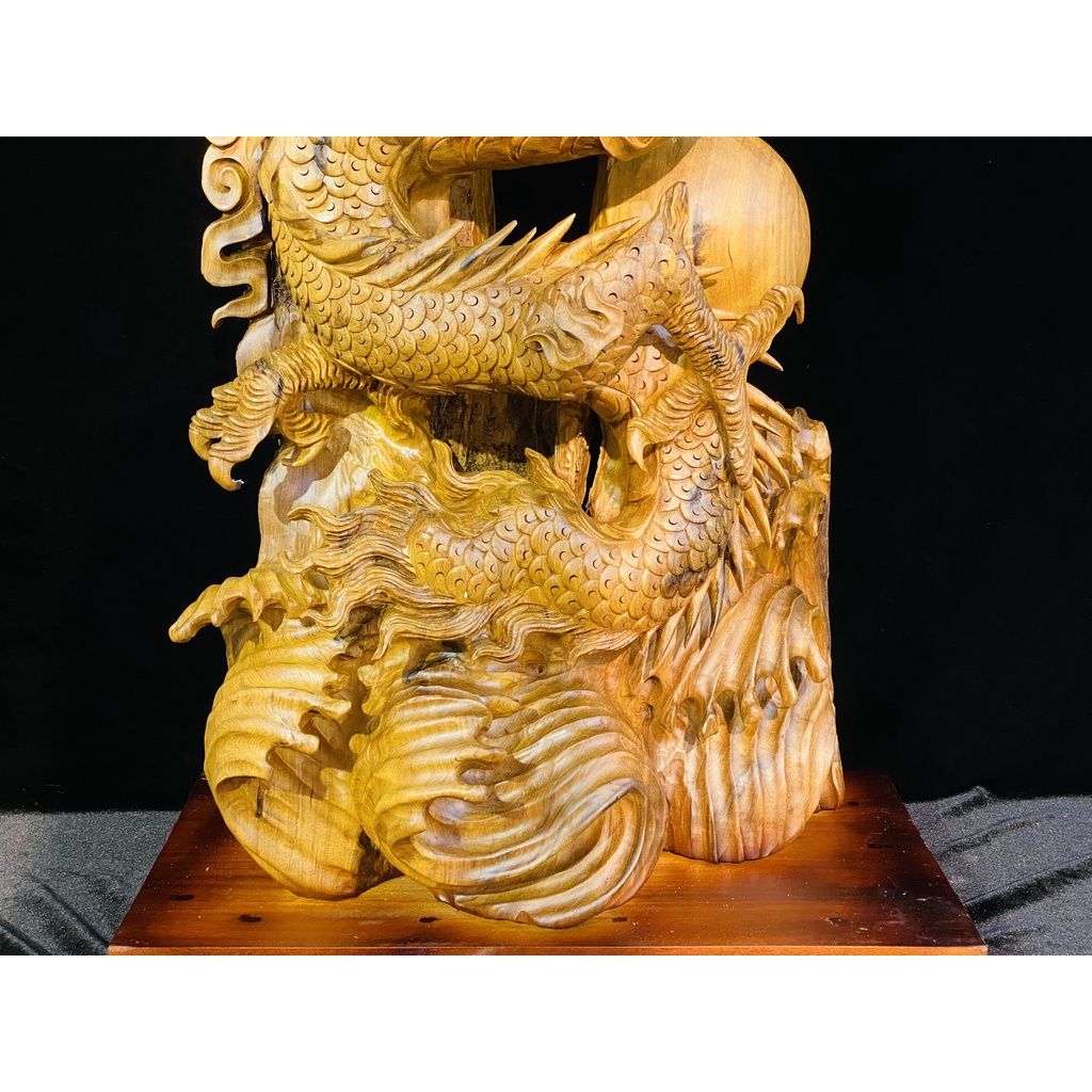 Tượng phong thủy-Nhất Long Vờn Ngọc 101cm