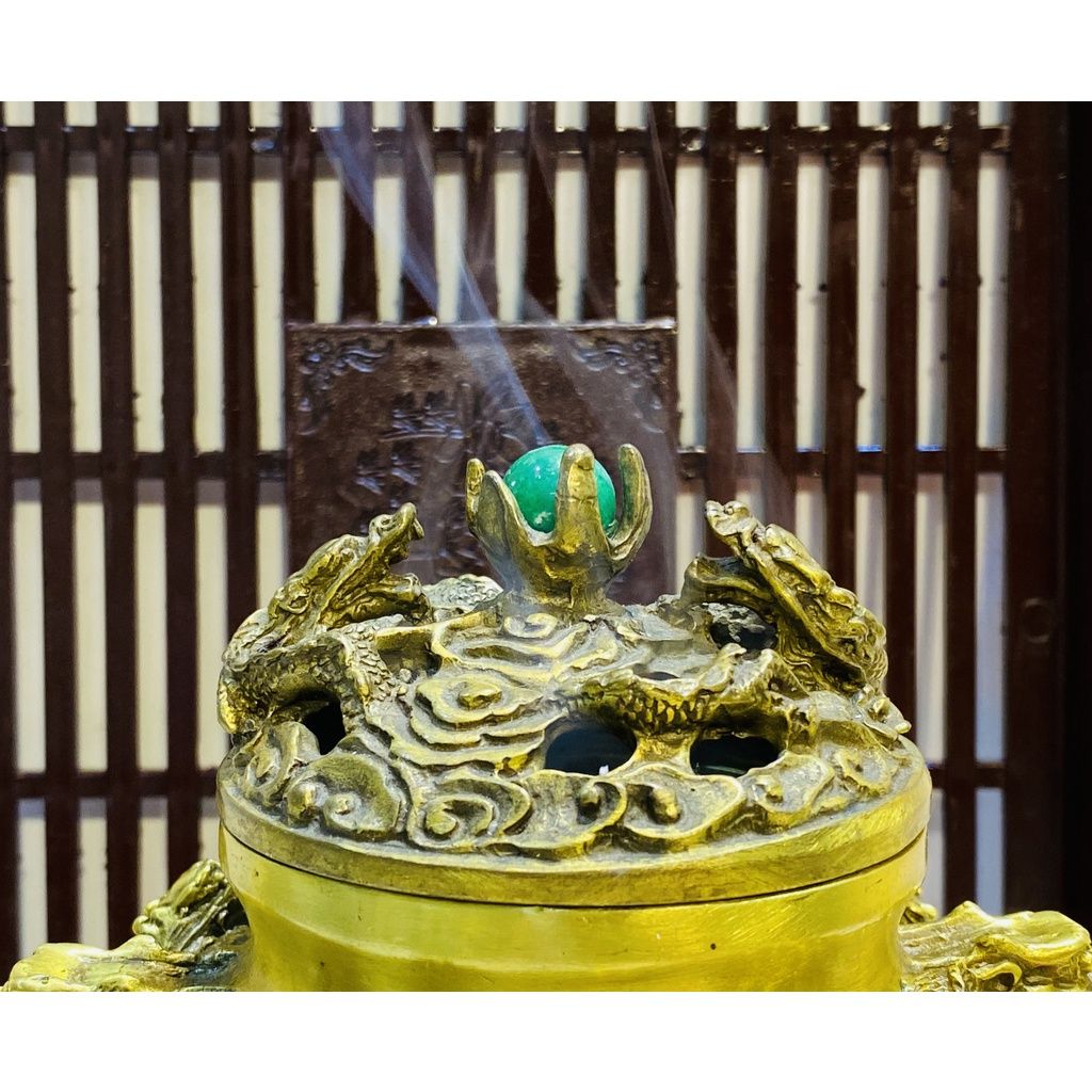 Xông trầm hương đồng quà tặng,đồ trang trí cao cấp 15cm -mỹ nghệ bảo khánh