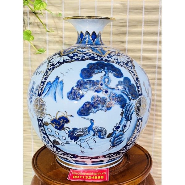 Bình gốm Bát Tràng tứ quý cực đẹp cao 40 cm
