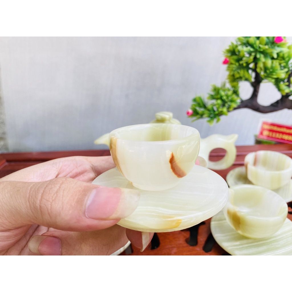 Bộ ấm chén pha trà bằng đá cao cấp