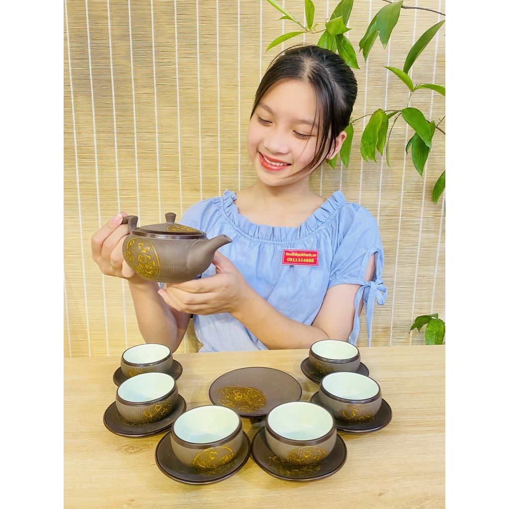 Bộ ấm pha trà hoa sen