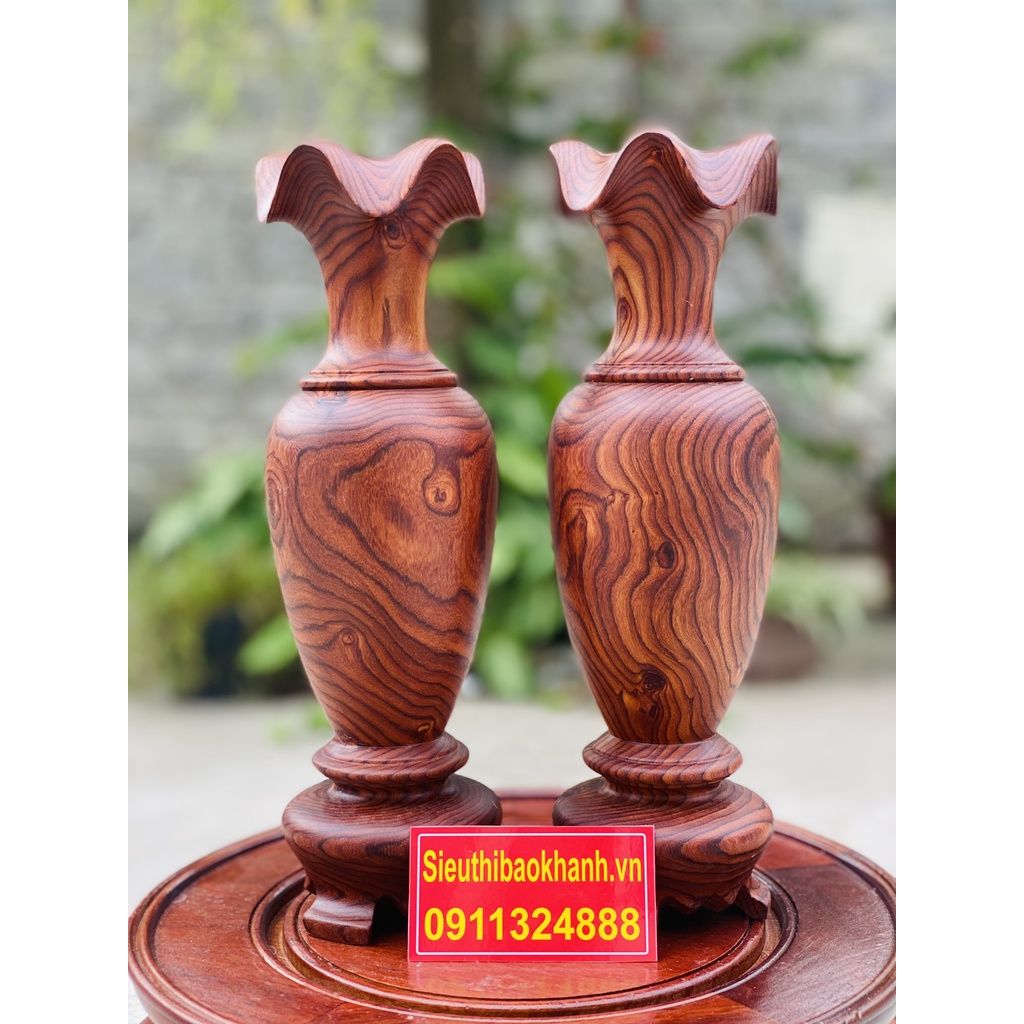 Cặp lục bình gỗ trắc dây cao cấp loại 40cm