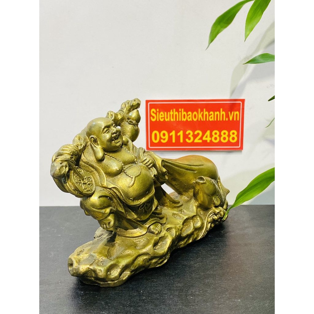 Tượng Di Lặc kéo bao chế tác từ đồng-bảo khánh việt nam 12cm