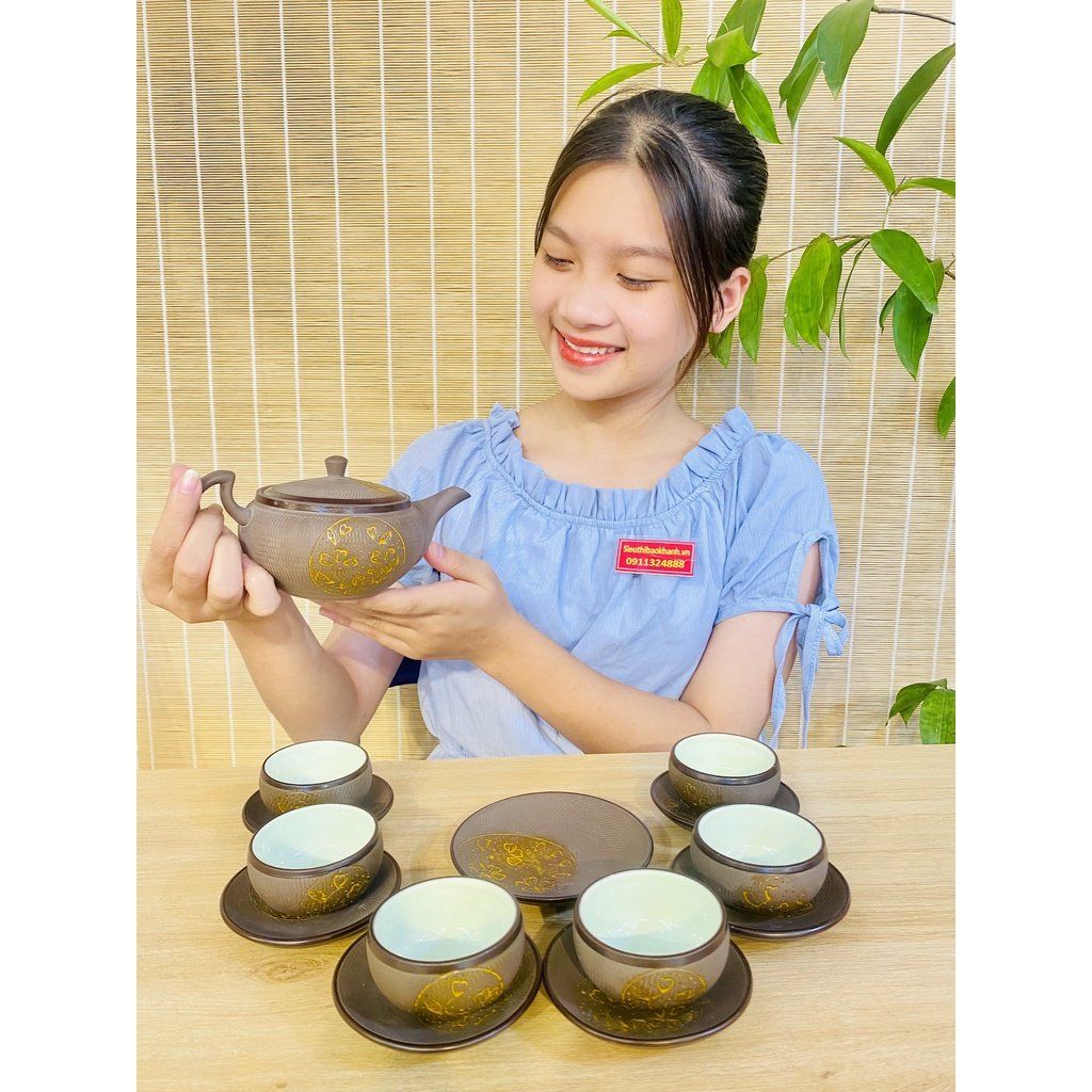 Bộ ấm pha trà hoa sen