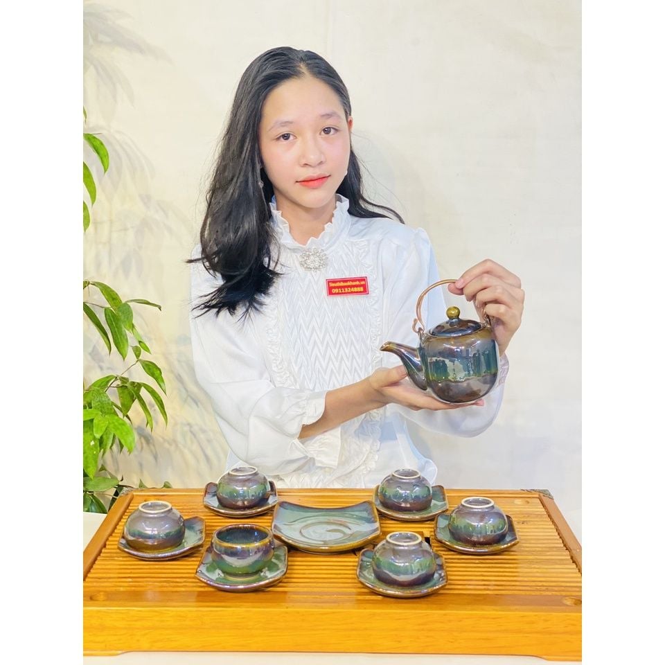 Bộ ấm chén Bát Tràng cao cấp