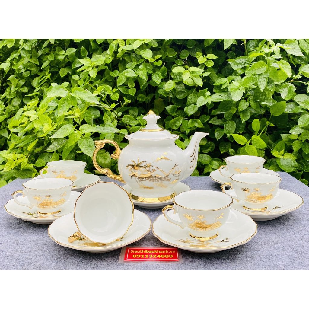 Sieu Thi Bao Khanh -Bộ ấm chén Phú quý vẽ vàng